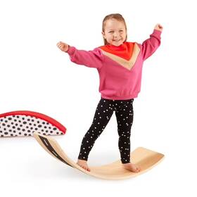 Bt1855 Battat Rock And Balance Wooden Board With Foam Semi-circle Toddler Preschool Toys