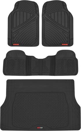 Bdk 826942158469 Motor Trend Flextough Performance All Weather Rubber Car Floor Mats With Cargo L
