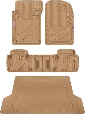 Bdk 826942160424 Motor Trend Flextough Heavy Duty Rubber Beige Car Floor Mats All Weather And Ju