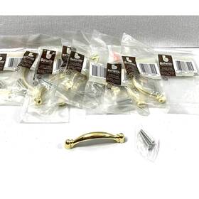 P14441-3 Belwith 078555774905 10 Cupboard Drawer Furniture 3 Inch Handles Pull Goldtone Metal