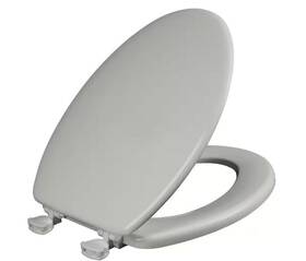 1450ec Bemis Elongated Enameled Wood Closed Front Toilet Seat In Silver