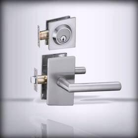 Berlin Modisch 686912505446 - For Passage Lever Door Handle And Single Cyli Satin Nickel Finish