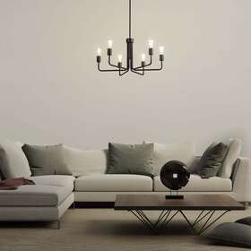 1690392437 Better Homes & Gardens And 6 Lights Chandelier Matte Black Finish Bulb Not Included
