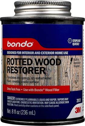 20131 Bondo Rotted Wood Restorer Penetrates Into Spongy Dry-rotted Fibers
