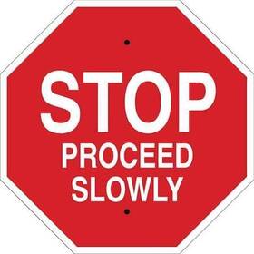 124515 Brady Stop Proceed Slowly 18 Inch W X H Octagon Plastic