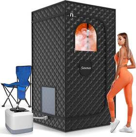 Saunas-1 Brand Lajou Sauna Box Portable For Home Steam Personal Full Body Spa With 3l 110v