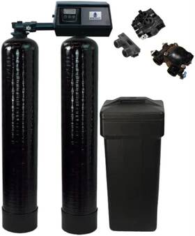 Branded 705353969829 Premium Dual Tank Water Softener System 96 000 Grains Capacity 24/7 Soft