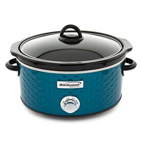 Brentwood 925117929m Scallop Pattern 4.5 Quart Slow Cooker In Blue