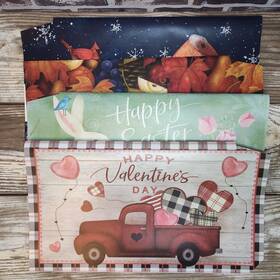 M01535 Briarwood Lane Lot Of 4 Seasonal Magnetic Mailbox Covers Standard Valentines Easter Fall Winter