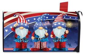 M01788 Briarwood Lane Patriotic Gnomes Magnetic Mailbox Cover Standard