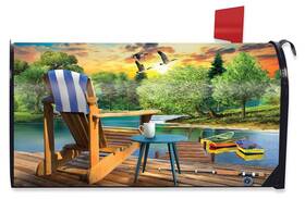 M01797 Briarwood Lane Lakeside Escape Summer Magnetic Mailbox Cover Standard