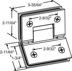 22-249bnk Brixwell Glass-to-glass Hinge 135-degree Brushed Nickel Phillips Head Screws 2pcs Hex Scr