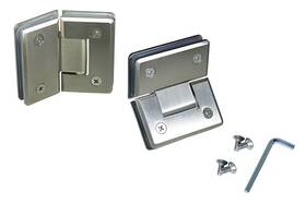 22-260bnk Brixwell Standard Duty Shower Hinge Brass Bevel Edge Brushed Nicke Glass-to-glass 135-deg