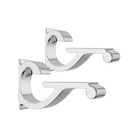 Csb5ch Brixwell Designer Aluminum Shelf Bracket For 3/8 Inch To 1/2 Glass Chrome Finish Pack Of 2