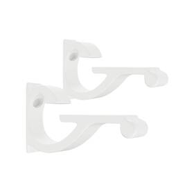 Csb5w Brixwell Designer Aluminum Shelf Bracket For 3/8 Inch To 1/2 Glass White Finish Pack Of 2