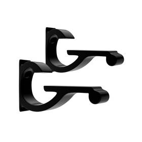 Csb75bl Brixwell Designer Aluminum Shelf Bracket For 5/8 Inch To 3/4 Glass Black Finish Pack Of 2