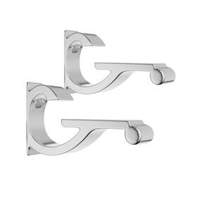 Csb75ch Brixwell Designer Aluminum Shelf Bracket For 5/8 Inch To 3/4 Glass Chrome Finish Pack Of 2