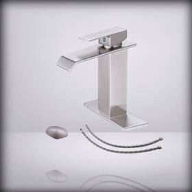 6004n-2 Bwe Waterfall Bathroom Faucet Brushed Nickel Fau 7.1 Inch Regular Ver