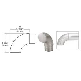 Hr20rbs C.r. Laurence Crl Brushed Stainless Steel 90 Degree Flush Angle End For 2 Inch Tubing