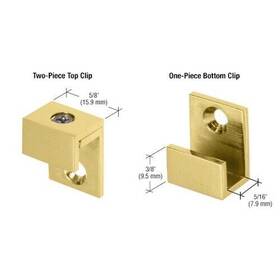 Mc01br C.r. Laurence Crl Brass 5/8 Inch Wide Mirror Clip Set