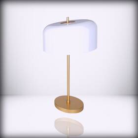 Itl2098b23gdw Canarm Milli - 23 Inch Gold For Table Lamp With Matte White Metal Shade And Line Sw