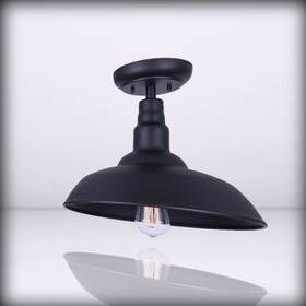Iol695bk Canarm Ltd - Valec Rustic Outdoor Flush Mount Light Black Finish 14 W X 10.5