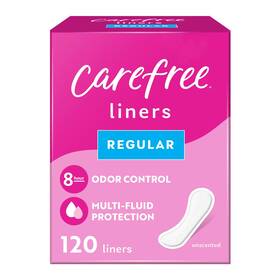 Carefree 078300069836 Panty Liners For Women Regular Unwrapped Unscented 120ct Panti
