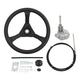 Ws-f779 Carmocar Boat Steering Rotary System Kit With 14 Feet Cable 13.5 Inch Wh
