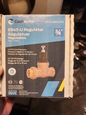 23883-0045 Cash Acme Pressure Regulator Eb45-u 3/4 Inch Bronze