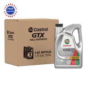 5w-30 Castrol 079191219447 Motor Oil Gtx Full Synthetic 5 Quarts 3 Pack