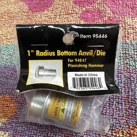 94847 Central Pneumatic 95446 Planishing Hammer 1 Inch Radius Bottom Anvil/die Fits