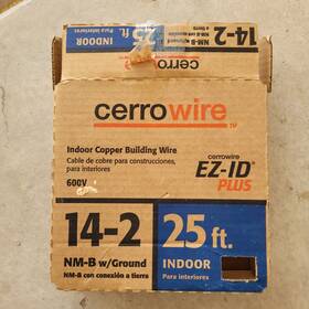 147-1402ar Cerro Cerrowire 147-1402ab 25-feet 14/2 Nm-b Solid With Ground Wire White