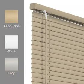 Chicology 812030039284 Cordless 1 Inch Vinyl Mini Blinds 34 X 48 Gloss Cappuccino Box Of 6 Sets