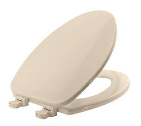 585ec-346 Church Elongated Enameled Wood Closed Front Toilet Seat In Biscuit