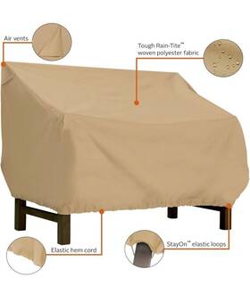 55-914-022001-ec Classic Accessories Terrazzo 58 Inch Patio Bench/loveseat Cover W X 32.5 D 31 H
