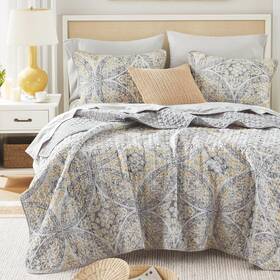 Comfort Spaces 022164517309 Boho Quilt Set King Reversible Vermicelli Quilting Size B