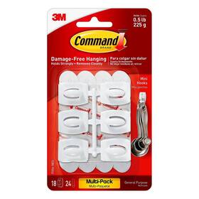17006-18es Command 17006-vp Mini Hooks Value Pack White 18 793169