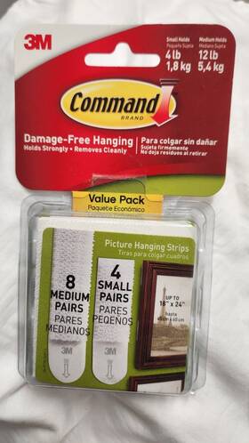 17203-es Command Picture Hanging Strips Value Pack 8 Medium And 4 Small Pairs White
