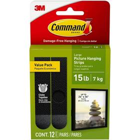17206blk-12es Command Large Black Picture Hanging Strips Value Pack 24393532