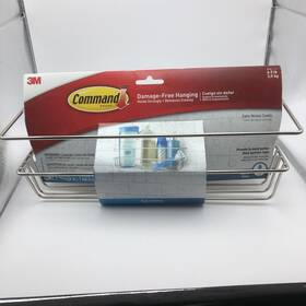 Bath31-sn-es Command 3m Shower Caddy Satin Nickel Organization Bath 13 Inch Long Holds 6.5 Lbs