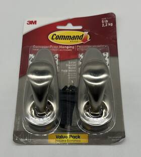 Fc13-bn-2es Command Hook Large Forever Classic Brushed Nickel New Sealed