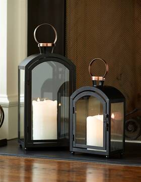 65471ds Contemporary Home Living Metal Lantern Set Of 2
