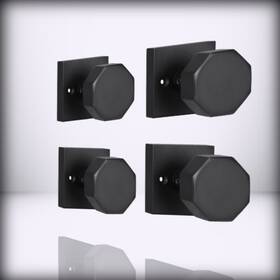 Coolnews 658359052982 4 - Pack Octagonal Dummy Door Knobs Interior Matte Black