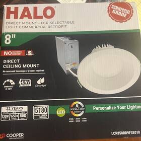 Lcr850rd9fse010 Cooper Lighting Solutions Halo Lcr8 - 8 Inch Soft White Selectable Cct Integrated Led Recessed Light With R