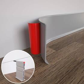 Pvc-6in-tjx-6.1m-gray Coukiu Flexible Baseboard Molding Trim 6 Inch X 20 Feet 6in 20ft Gray