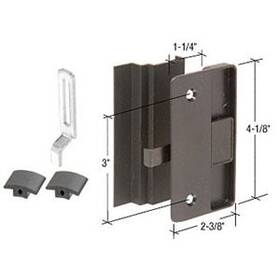 A219 Cr Laurence 060829121683 C.r. Crl Black Sliding Screen Door Latch And Pull With 3 Inch Screw H