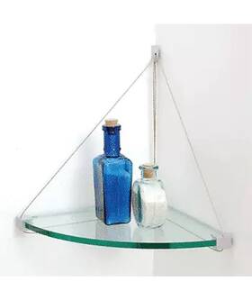 Cr Laurence 942098761718 Crl 1212cc 12 Inch X Corner Cable Glass Shelf Kit Aluminum