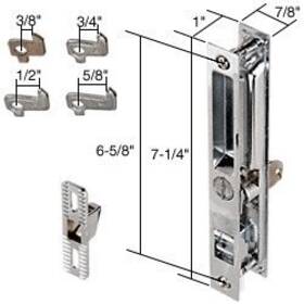 C1076 Cr Laurence Crl Keyed Chrome Flush Mount Sliding Glass Door Handle Set 6-5/8 Inch Screw Holes W