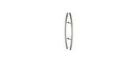 Ch12x12bs Cr Laurence Brushed Stainless Glass Mounted Crescent Mid-mount Back-to-back Pull Handle - 1