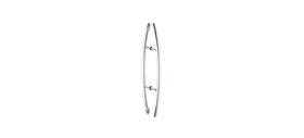 Ch18x18ps Cr Laurence Polished Stainless Glass Mounted Crescent Mid-mount Back-to-back Pull Handle